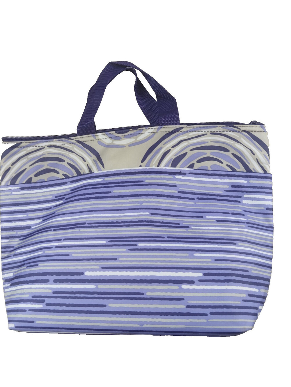 Thirty One Grey Purple Thermal Lunch Geometric Insulated Zip top Tote Bag